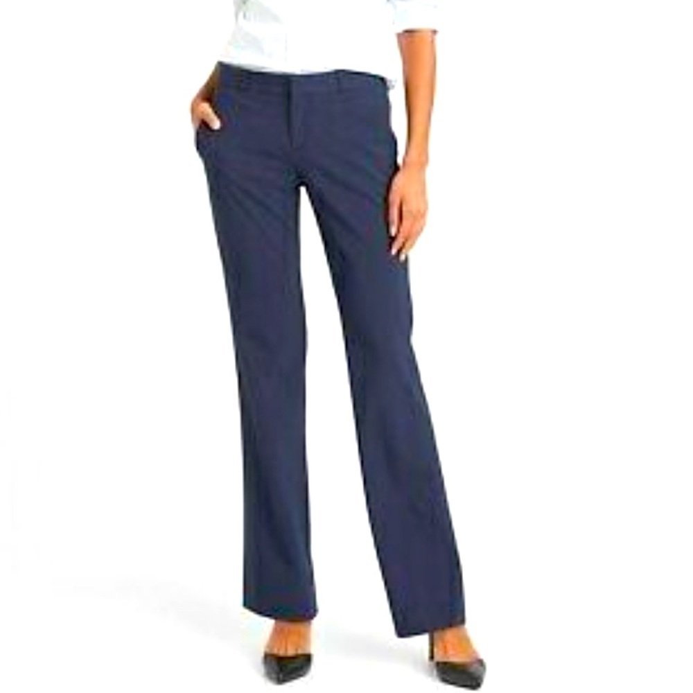 Banana Republic Blue Logan Trouser-Fit Washable Wool Blend Pant sz 6 petite